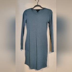 Blue bodycon ribbed dress